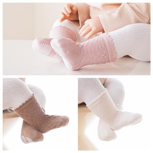 J Poqobog Baby Non Slip Grip Crew Socks,Toddler Boys Socks Girls Cotton - color: Girls2, size: 12-24 Months