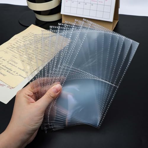 40 Sheets A6 Binder Sleeves Clear Page Protectors 3.4''x3'' 2 Pockets Plastic Photo Album Refill for 6 Ring Binder Cards Cash Photocards - size: A6 3.4''x3'' 2 Pockets