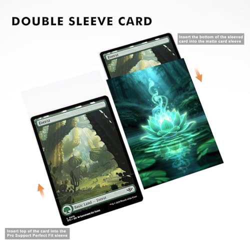Katomula 100 MTG Card Sleeves with 100 Inner Sleeve, Textured Back Art Sleeves, Fit Standard Size Cards- Forest Lotus - color: Forest Lotus