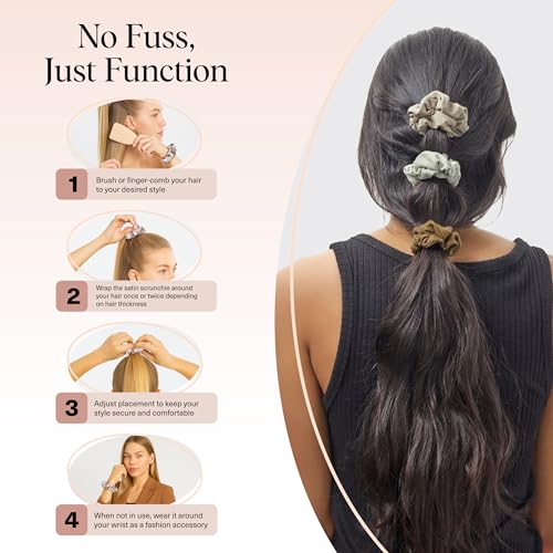 Kitsch Scrunchies for Women - Moss Green, 5 Pcs - color: Moss Green