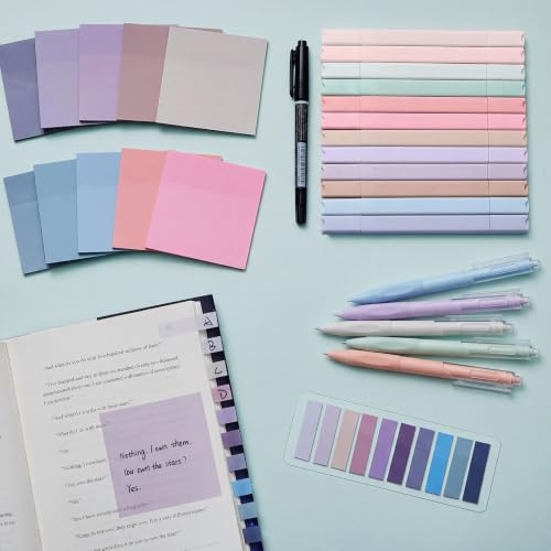 Jutom 38 Pcs Book Annotation Kit for Bible Study, Purple Series, Square - color: Purple Series
