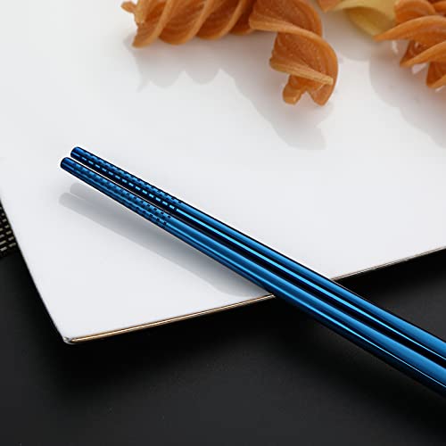DEVICO Travel Utensils with Case, 5 Piece Portable Silverware Set for Work - color: Blue