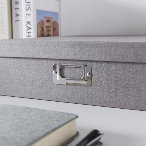Soul & Lane - Gray Photo Scrapbook Storage Box with Lid, 14.8x13x3.7 In - color: Gray