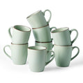 famiware Venus Coffee Mugs Set of 8, 13 oz Ceramic Stoneware Mug Cup Set - color: Light Green, size: 8pcs