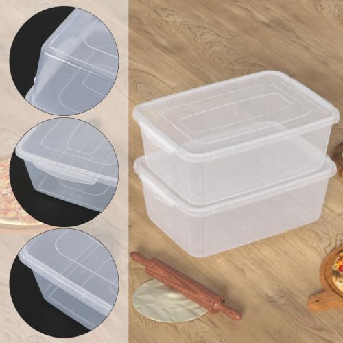 2-Pack Stackable Pizza Dough Proofing Box, Airtight Dough Tray