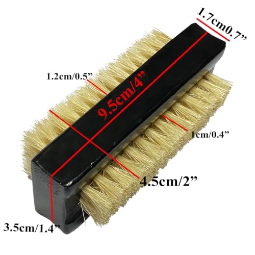 NewFerU Wooden Nail Brush Cleaner Black with 100% Natural Boar Bristles - color: Black Two-sided