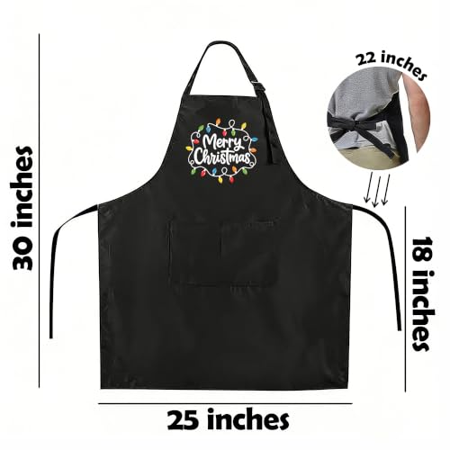 Funny Apron for Men Women,Humorous Kitchen Apron- Grilling Cooking BBQ Accessories, Gift for Dad Husband - color: Meey Christmas