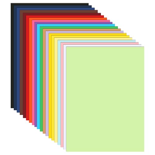 Guakicae 100 Sheets 20 Assorted Colors Cardstock 8.5 x 11 Craft Paper 75lb - color: Multicolor, size: 100 Sheets