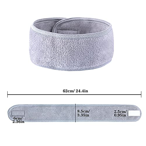 Facial Spa Headbands 4 PCS Makeup Shower Bath Wrap for Women Washing Face - color: Gray