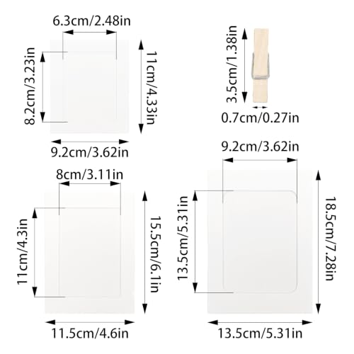 30Pcs White Paper Photo Frames with String & Clips,3Size - color: White, size: 3x4inch & 4x6inch & 5x7inch
