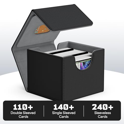 ZLCA MTG Commander Deck Box Holds 110+ Double Sleeved Cards - color: A1-Black, size: A-Horizontal-Commander