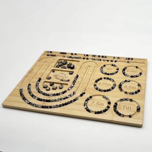 Petoysoso Bead Board for Jewelry Making, Bamboo Beading Board for Jewelry Bracelet Making, Bracelet Bead Board, Beading Trays Jewelry Design Mats for Bracelet, Necklace, Jewelry Making 15x11.5x0.5 in - size: Necklace-L