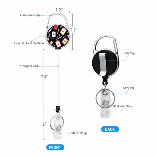 ID Holders for Badges Nurse Elements Badge Holder with Lanyard Clip for Women Nurse Teacher Student - color: Nurse Elements