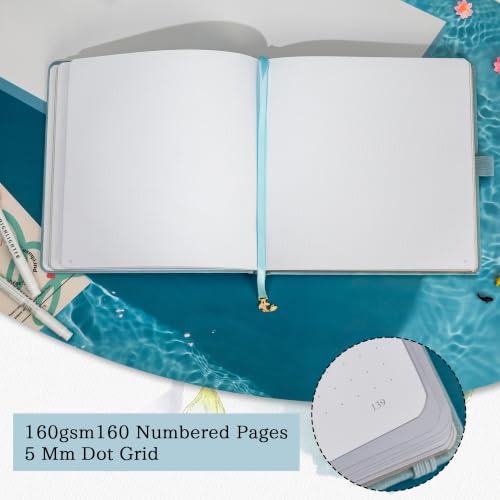 TIEFOSSI Dotted Square Journal Notebook 160 Pages for Women & Men(8 x 8) - color: Light Blue, size: Square-Dotted