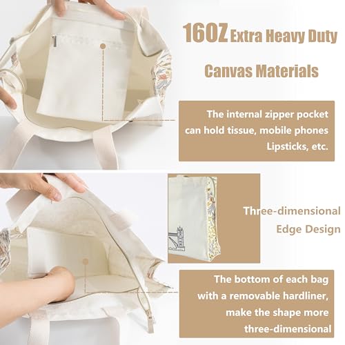 Canvas Tote Bag For Women With Zipper, Durable Portable Reusable Tote Canvas Bag, Tote Bag Aesthetic - color: Morris B