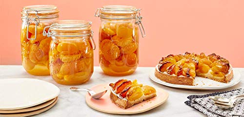 Le Parfait Super Jar 750ml (24oz) Glass Canning Jar, Wire Bail Lid, 4 Pack - color: 24oz (Set/4)