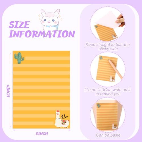 Chiisong 12 Pcs Llama Sticky Notes Llama Gifts Cute Alpaca Notepads - style: Llama Style