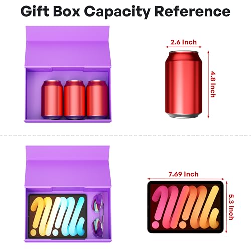 RYDDOY Purple Gift Box, 9.5x6x3'' Gift Boxes with Lids for Presents - color: Purple, size: 9.5 x 6 x 3 Inch