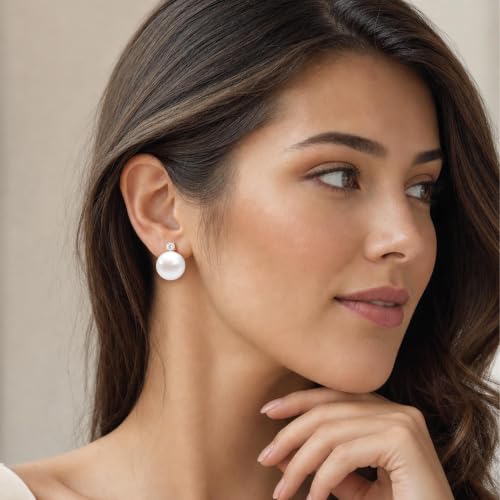 Pearl Clip On Earrings for Women with Jewelry Box