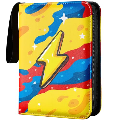 Card Binder 440 Pockets, 4-Pocket Trading Card Binder with 55 Sleeves, Zipper Card Holder Album for TCG, MTG, Baseball, Football and Sports Cards, Yellow - color: Yellow, size: 440 Pockets