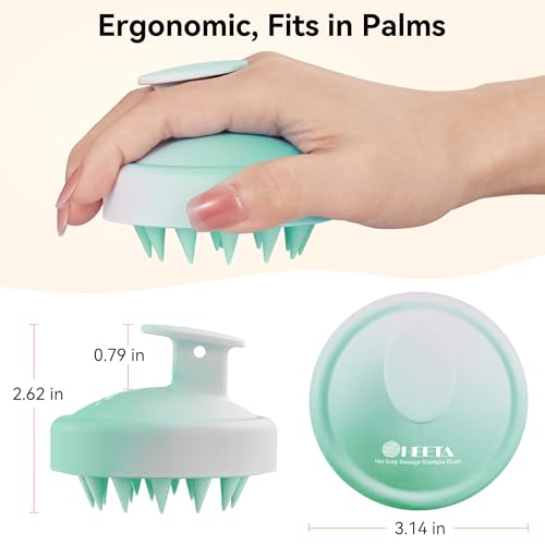 HEETA Scalp Massager Hair Growth Scrubber for Dandruff Removal Hair Care - color: Gradient Green