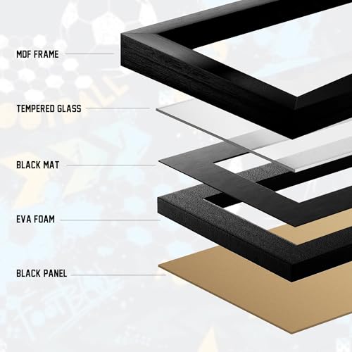 Sports Card Display Frame with Magnetic Card Holder & Tempered Glass - size: 5 Cards