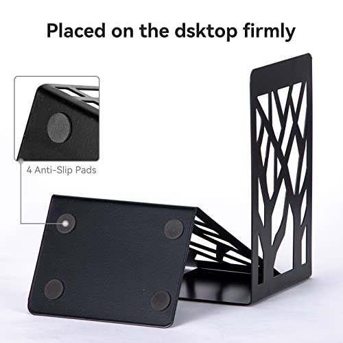 Book Ends, Bookends, Bookends for Shelves, Bookend, Book Ends for Heavy Books, Black Metal Book Shelf Holder Home Decorative, Book Stoppers for Shelves 3 Pair - size: Black-3 Pair