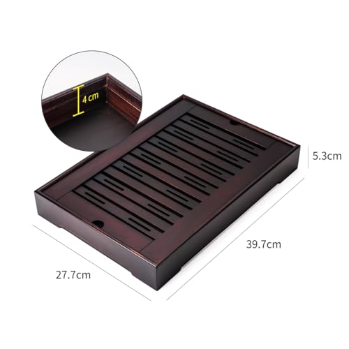 Gongfu Tea Tray, Bamboo Tea Tray,Gongfu Tea Table Tray with Reservoir -XL - size: 15.6" x 10.9" x 2"