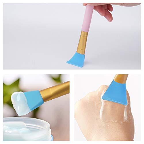 Cuttte 4pcs Silicone Face Mask Applicators, Hairless Facial Brushes for Mud - color: Blue