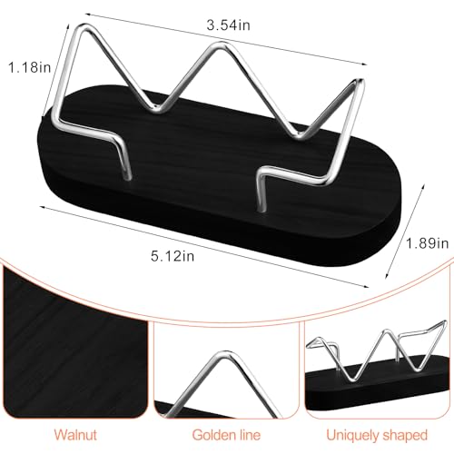 Amyhill 2 Pcs Wood Business Card Holders Display for Desk, Black - color: Black
