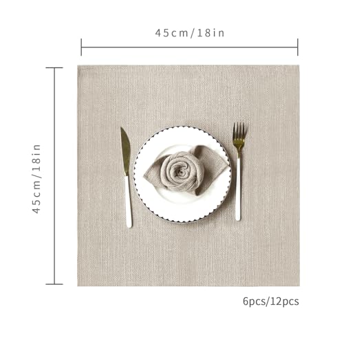 BALCONY & FALCON Rectangle Table Cloth Waterproof Beige 17.7"x17.7" 12pcs - color: Beige, size: 17.7" x 17.7" (Square)-12pcs