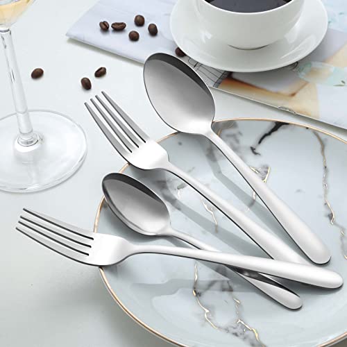 Pleafind 36-Pcs Dinner Spoons Set (7.4 inch), Spoons Silverware, Stainless Steel Spoon, Mirror Polished Tablespoon, Silverware Spoon for Home, Kitchen, Restaurant, Dishwasher Safe - size: 36 Pcs 7.4'' Silver Dinner Spoons