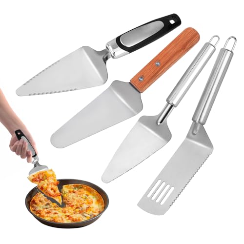 Pie Server Set, 4 Piece Cake Pizza and Dessert Serving Spatulas
