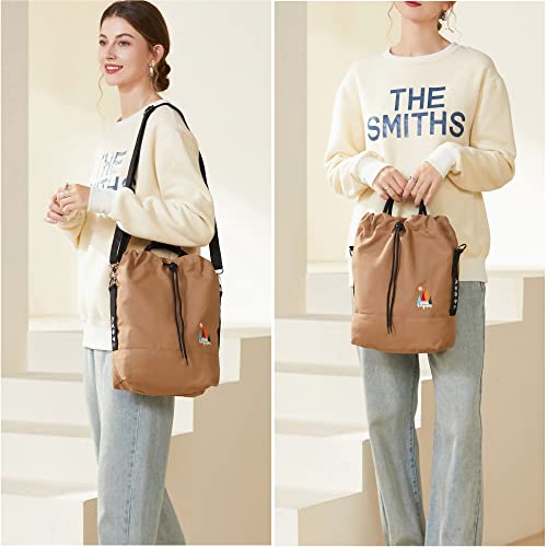 Togood Canvas Crossbody Bag for Women Tote Handbag Slouchy Shoulder Bag - color: Brown