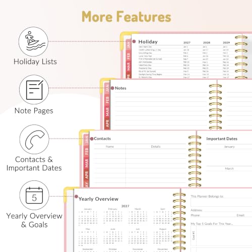 Forvencer 2027 Planner, Hardcover Calendar Planner Jan - Dec 2027, 8.5"x11" - color: Black, size: 8.5"x11" (Jan 2027 - Dec 2027)
