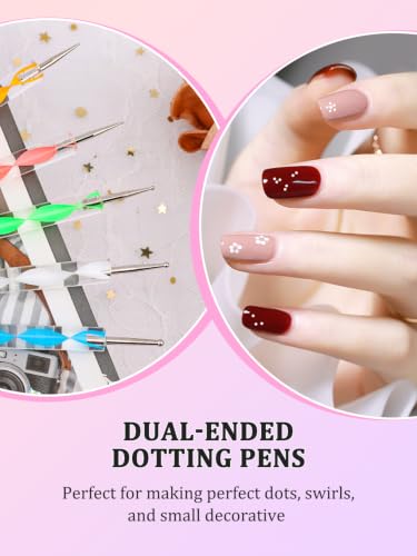 YOOVR 27-In-1 Nail Art Tools with Nail Stand Holder for Press on Painting - color: Black