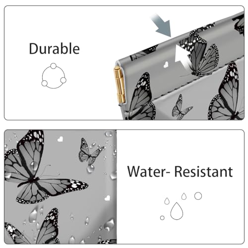 Squeeze Coin Purse Pouch Mini Coin Pocket Portable Change Wallet - color: Black Butterflies, size: Mini (3.54"x3.2")
