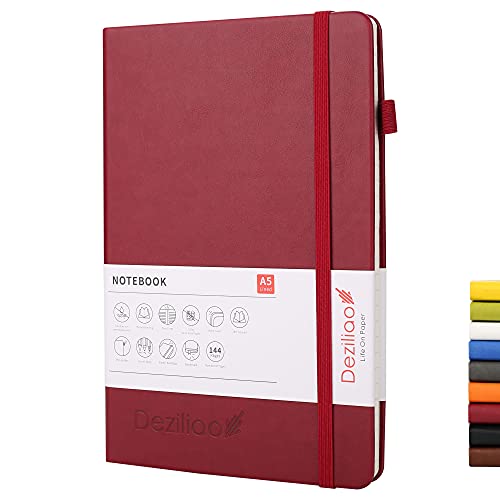 Lined Journal Notebooks with Pen Loop, Hardcover Notebook Journal for Work, 100Gsm Premium Thick Paper with Inner Pocket, Medium 5.7"x8.4", （Red, Ruled） - color: Red, size: 1 Pack