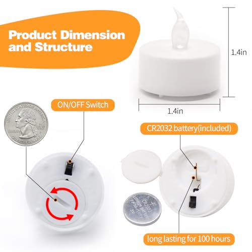 KOABY 12/24/50/100/200/400 Pack LED Tea Lights - color: Warm White, size: 12 Pack