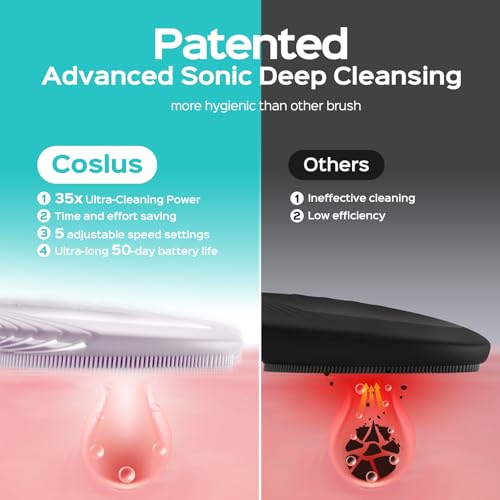 COSLUS FBS01 Facial Cleansing Brush Face Scrubber, Compact for Travel - color: Light Purple
