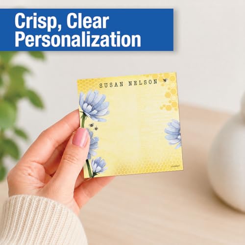 Current Personalized Bee Note Sheets in Cube - 400-Sheets, 3.38x 3.38, Acrylic Case, Memo Sheets, Shopping List, to-Do Notes, Office Organizer - color: Bee