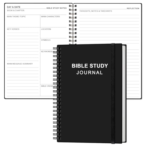 Heveboik Bible Study Journal – Church Notes Notebooks – Note Taking & Journaling Kit, 5.8" x 8.5", Black - color: Black