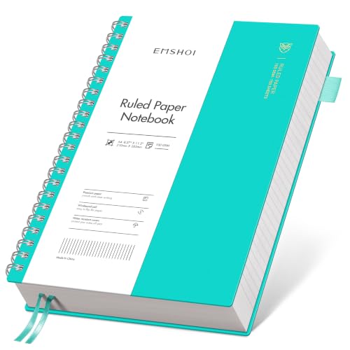 EMSHOI Lined Spiral Journal Notebook, 300 Pages, A4 Size (8.2'' x 11.2'') - color: Light Blue, size: A4