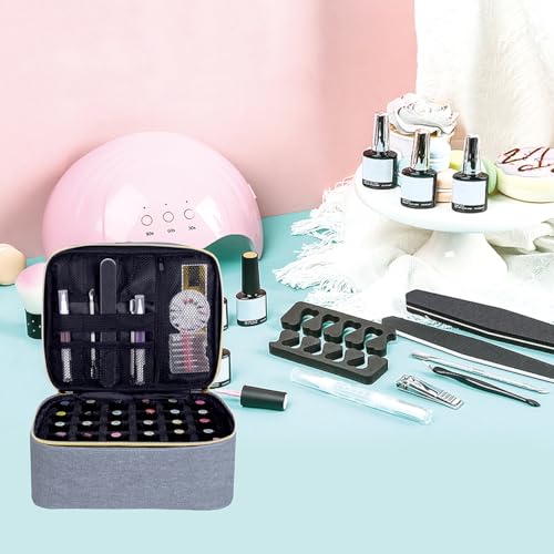 Nail Polish Organizer Holds 30 Bottles (15 ml/0.5 floz),Gray Gold - color: Gray Gold