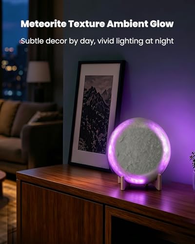 Nobiggie Meteorite Texture Ambient Lighting, Halo Glow, White, 8.66 in - size: 8.66 in