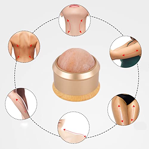 gemshan Himalayan Salt Massage Ball - Full Body Roller Tool, Neck Back Arm Pain Relief - color: Gold