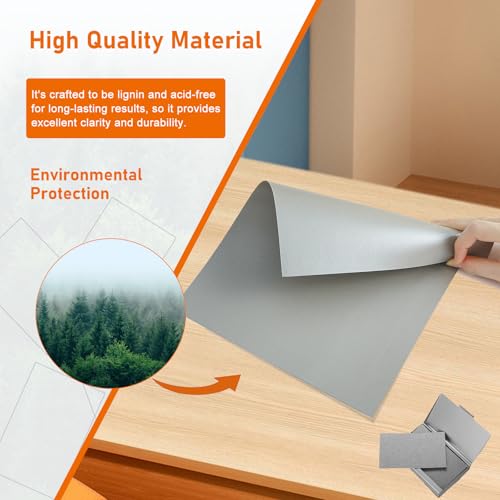 Guakicae 40 Sheets Grey Cardstock 8.5 x 11 Certificate Paper 75lb - color: Grey, size: 40 Sheets