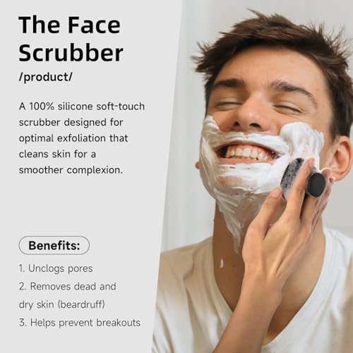 Face Scrubber, SANLESS Silicone Face Scrubber for Men Facial Cleansing Brush, Manual Waterproof Face Wash Brush for Exfoliating and Deep Cleansing - Black - color: Black