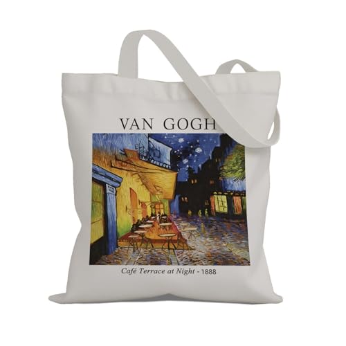 Art Canvas Tote Bag,Art Lovers Gifts,Aesthetic Tote Bag for Women. - color: White - Van Gogh 03