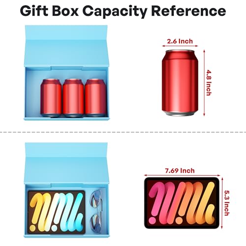 RYDDOY Blue Gift Box, 9.5x6x3'' Gift Boxes with Lids for Presents - color: Blue, size: 9.5 x 6 x 3 Inch